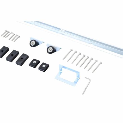 Herraje para Puerta Corredera 186 cm Kit de Accesorios para Puerta Corrediza de Madera con Riel de Metal [9]