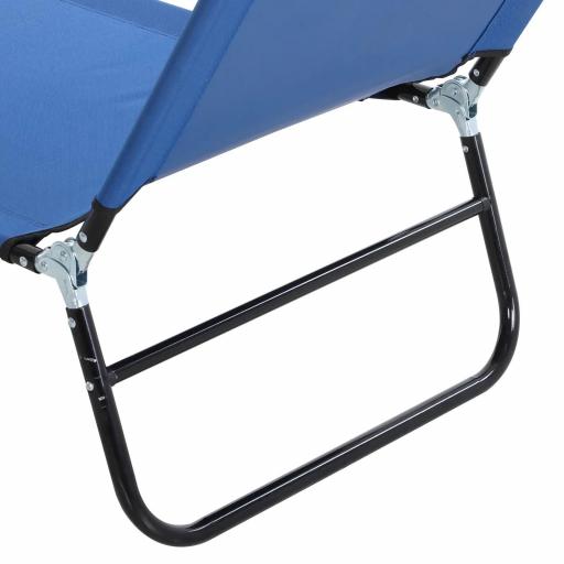Tumbona Plegable Reclinable con Ángulo Ajustable de 5 Posiciones para Jardín Exterior Piscina Terraza Camping Carga 120 kg 188x56x28 cm Azul [7]