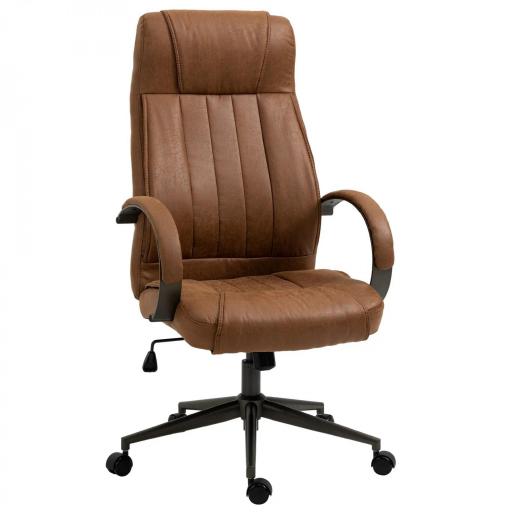 Silla de Escritorio Giratoria con Altura Ajustable Reposacabezas Reposabrazos y Respaldo 65x71,5x114-122 cm Marrón [7]