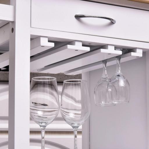 Carro de Cocina Carrito de Servir Multiusos Estantería Carrito Auxiliar con Ruedas para Baño Dormitorio con Estante Cajón Armario 89x40x84cm [7]