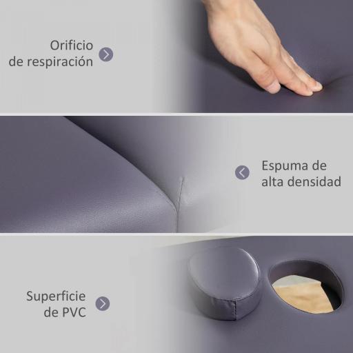 Camilla de Masaje Plegable con Marco de Madera con Altura Regulable y Bolsa de Transporte 186x60x58-81 cm Púrpura [8]