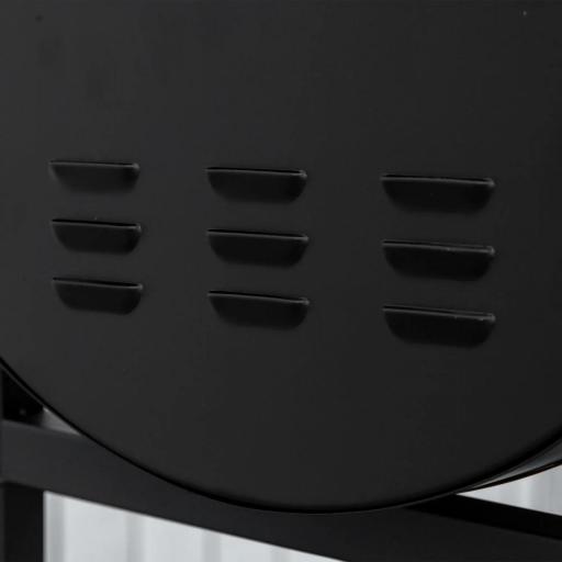 Barbacoa de Carbón con Parrilla Ajustable en Altura para Exterior Barbacoa Portátil con Estante de Almacenaje y Ruedas 90x45x96 cm Negro [3]