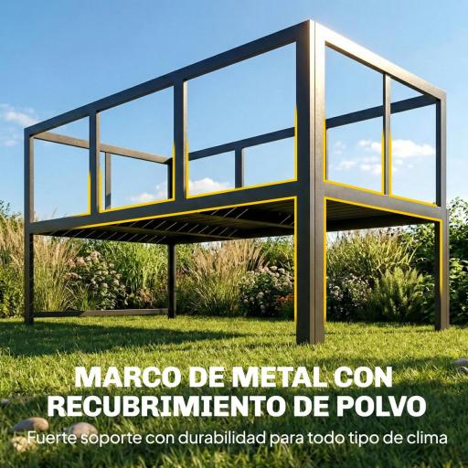 Conjunto de Jardín Exterior con Cojines 2 Sofás de 2 Plazas Reposabrazos Ajustables y Mesa de Centro de Listones Gris [8]