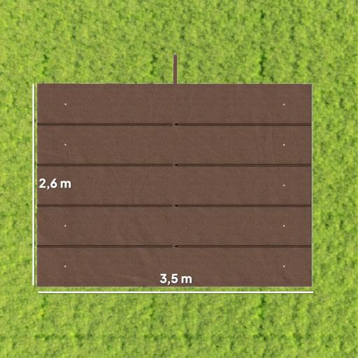 Cubierta para Techo Retráctil de 3,5x2,6m para Pérgola de 4x3 Tela de Repuesto con 10 Orificios de Drenaje Café [8]