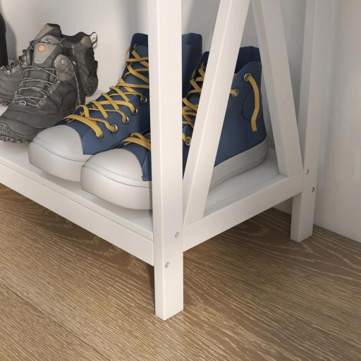 Mesa de Consola de Madera Mesa de Entrada con 1 Cajón y 1 Estante de Almacenaje para Pasillo Salón 100x30x81cm Blanco [7]