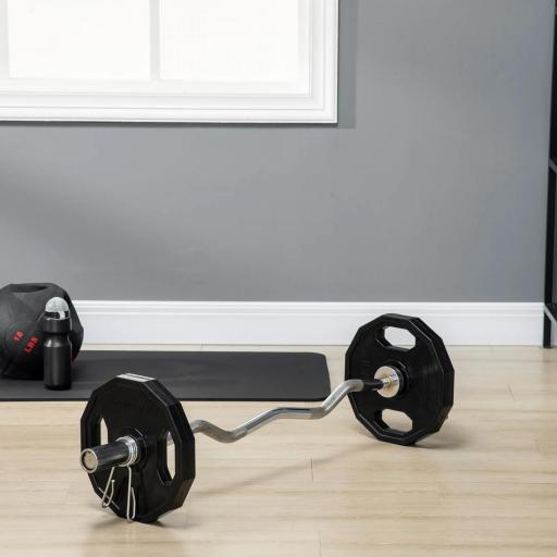 Conjunto de 2 Discos de Pesas de 10 kg con Orificio de 5 cm para Entrenamiento de Fuerza Ø32x4 cm Negro [6]