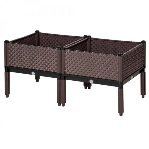 Juego de 2 Jardineras Exterior Grandes de Acero Galvanizado Huertos Urbanos para Terraza Jardín 100x50x30 cm Verde [8]