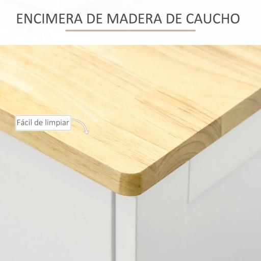 Aparador de Cocina Mueble Auxiliar de Almacenaje para Comedor Salón Estilo Moderno Antivuelco 101x40x85 cm Blanco [4]