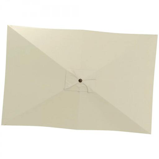 Toldo de Recambio de Sombrilla de 3x2 m Toldo de Repuesto para Sombrilla con Ventilación Superior Anti-UV 50+ Beige [8]