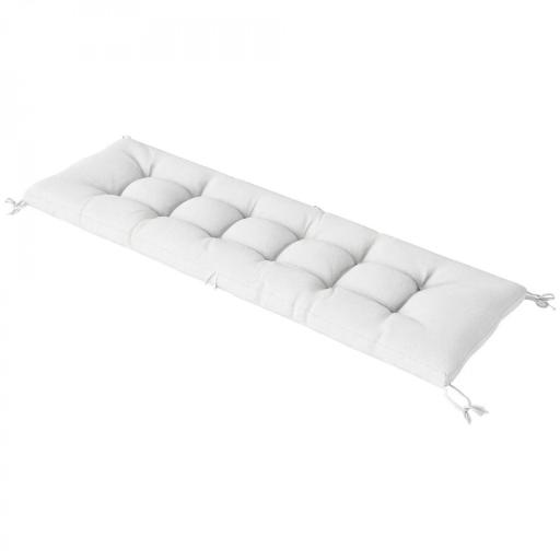Cojín para Banco Exterior con Correas de Sujeción Protección UV50+ Rebote Lento Interior Exterior 198x65x13 cm Crema [8]