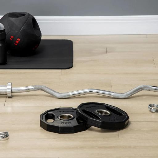 Conjunto de 2 Discos de Pesas de 5 kg con Orificio de 50 mm para Entrenamiento de Fuerza Ø24x3,5 cm Negro [5]