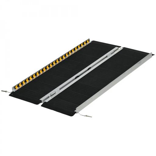 Rampa para Sillas de Ruedas Plegable de Aleación de Aluminio 122 cm con Adhesivos Reflectantes Carga 272 kg Negro [3]