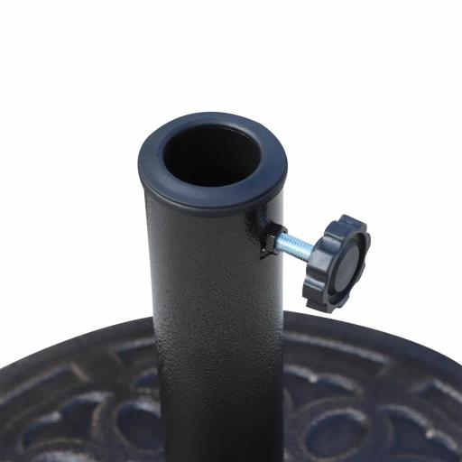 Base para Sombrilla de Jardín de 12 kg Soporte de Parasol Redondo de Resina para Postes de 38mm/48mm Ø44x34 cm Bronce [3]