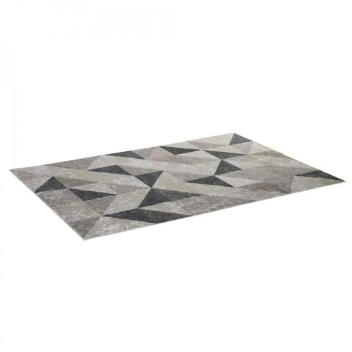 Alfombra de Salón Moderna de Terciopelo 230x160 cm Alfombra Geométrica para Dormitorio Oficina Gris [3]