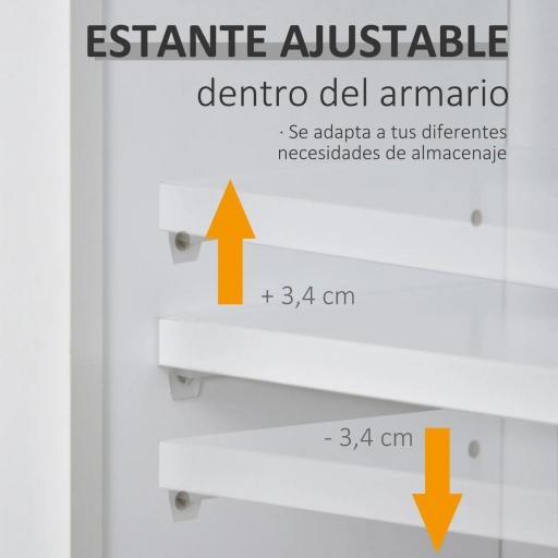 Armario de Baño con Espejo de Gran Almacenaje Armario Montado en la Pared con Estante Ajustable Interior y Estantes Abiertos 60x18x63 cm Blanco [4]