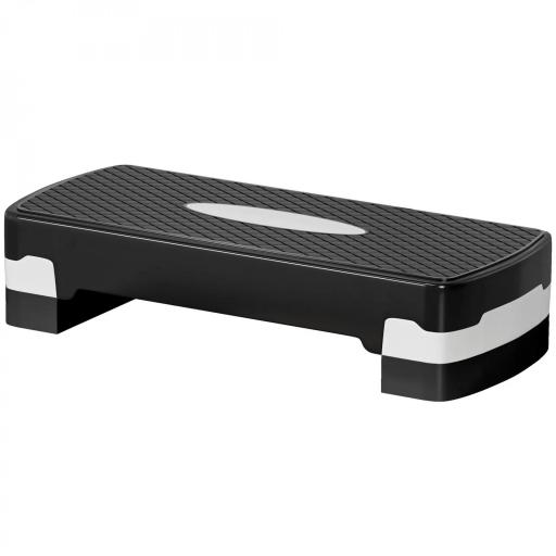 Step para Fitness Stepper Aeróbic Step de Aeróbic Antideslizante con Altura Regulable 2 Niveles de 10/15 cm Carga 150 kg para Ejercicio en Casa Gimnasio 68x29x15 cm Negro [9]