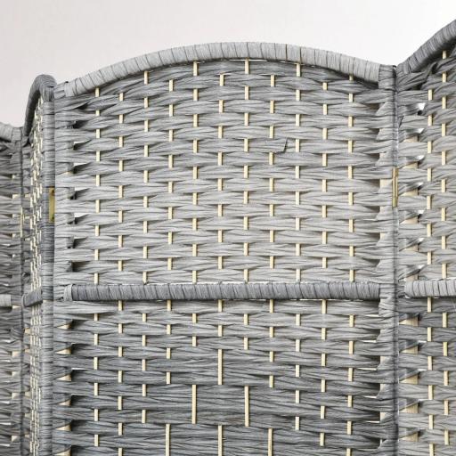 Separador de Ambientes de 4 Paneles Biombo Plegable 180x180 cm Pantalla de Privacidad de Polipropileno Gris Mixto [4]