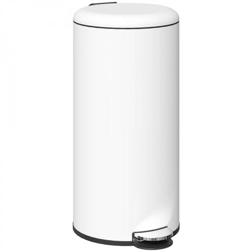Papelera de Cocina 30L con Pedal Tapa de Cierre Suave y Cubo Extraíble para Dormitorio Oficina Estudio Salón Crema [10]