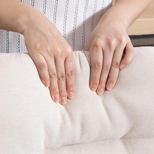 Juego de 2 Taburetes Altos de Cocina Giratorios Tapizados de Lino con Altura Ajustable Respaldo y Reposapiés Beige [2]