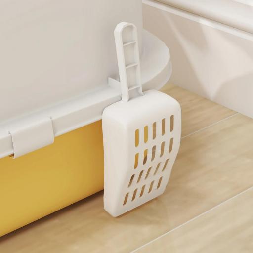 Arenero Cerrado para Gatos con Bandeja Extraíble Filtro de Carbono Pala y Asa Superior 40,5x52x39 cm Amarillo y Blanco [7]
