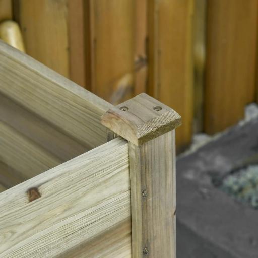 Huerto Urbano de Madera con Estante Mesa de Cultivo Rectangular con Orificios de Drenaje para Cultivos Plantas Jardín Terraza Exterior Carga 80 kg 91x51x76 cm Natural [3]