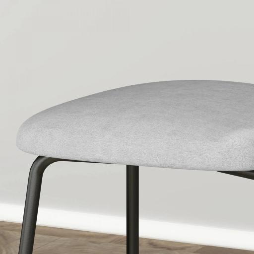 Pack de 2 Sillas de Comedor con Respaldo de Ratán Sintético y Marco de Acero para Salón 44x54x87 cm Gris y Negro [3]