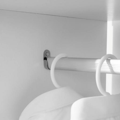 Armario Abierto con Ruedas Barra y Estantes para tener Ropa Colgada y Doblada 60x40x128 cm Blanco [4]