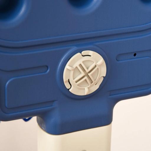 Canasta de Baloncesto 2 en 1 Canasta de Baloncesto Infantil con Aro Ajustable en Altura de 83-120 cm Pelotas y Palo de Golf 46x41x116-153 cm Azul y Blanco [4]