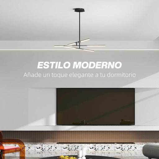 Lámpara de Techo LED Moderna Ø100x79 cm con Pantalla de Acrílico Ángulo de Luz Ajustable para Salón Dormitorio o Cocina [5]