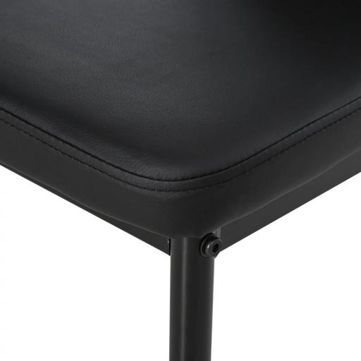 Conjunto de Comedor de Mesa y 4 Sillas 5 Piezas Mesa Rectangular de Vidrio Templado y Sillas Tapizadas en PU Negro [8]