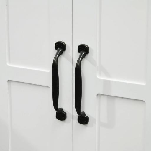 Armario de Baño Bajo Lavabo con Puerta Doble y Estante Ajustable Carga 20 kg 60x30x60 cm Blanco [4]