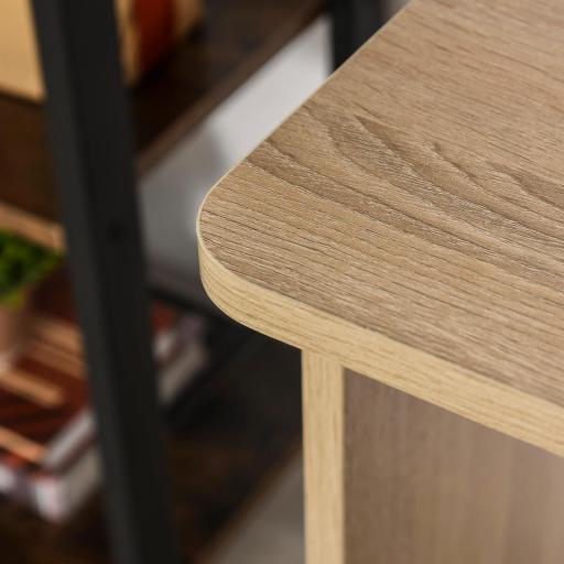 Mesa de Escritorio 2 en 1 con Estante de 3 Niveles Gran Superficie Espacio Almacenaje Amplio Mesa de Oficina Dormitorio Estudio 100x55x74 cm Madera [7]