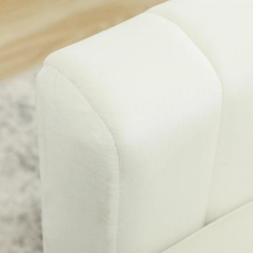 Sofá de 3 Plazas de 181 cm Tapizado en Terciopelo con Cojines Gruesos Patas de Metal Blanco Crema [2]