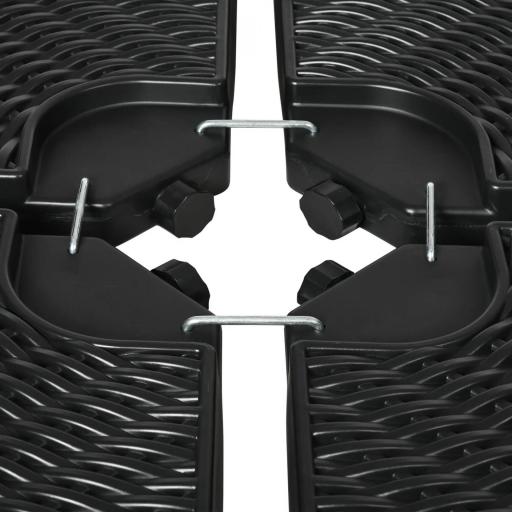 Base para Sombrilla de 4 Piezas Rellenable con Arena 68 kg o Agua 52 L para Jardín Patio Terraza Negro [4]