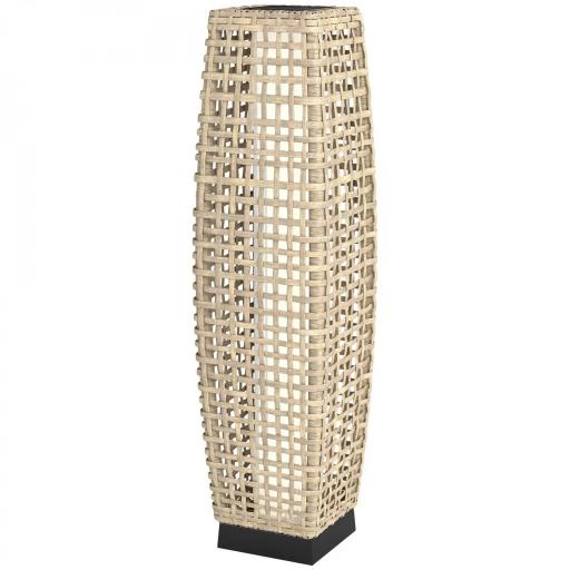 Lámpara Solar de Jardín de Ratán Sintético con Luces LED Encendido/Apagado Automático 21x21x78 cm Natural [9]