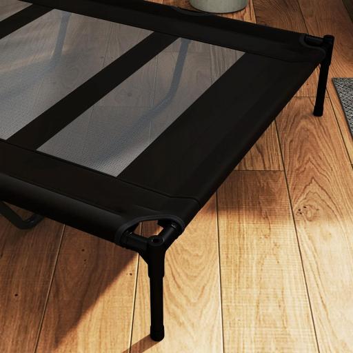 Cama Elevada para Perros Grandes Cama para Perros con Zona de Malla Transpirable y Bolsa 122x92x23 cm Negro [6]
