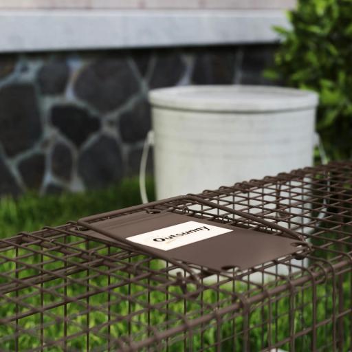 Trampa para Animales Vivos 100x24x30 cm con 2 Puertas y Marco de Acero para Interior y Exterior Marrón [6]