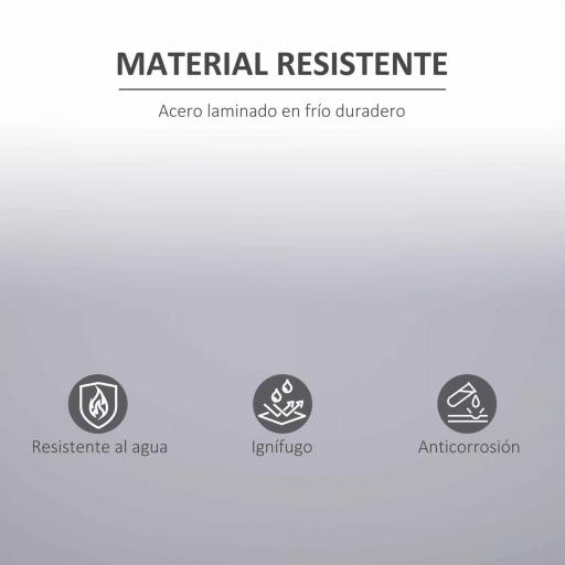 Armario Archivador Metálico con 2 Puertas Cerradura Estante Ajustable para Sala de Estar Estudio 80x40x92,5 cm Gris [4]