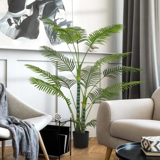 Planta Artificial Decorativa 170 cm Palmera Artificial con Maceta y Hojas para Interior Verde [7]