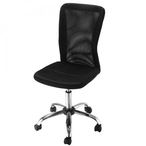 Silla de Escritorio Giratoria sin Brazos Silla de Malla con Altura Ajustable Carga 100 kg 43x58x90-100 cm Negro [9]