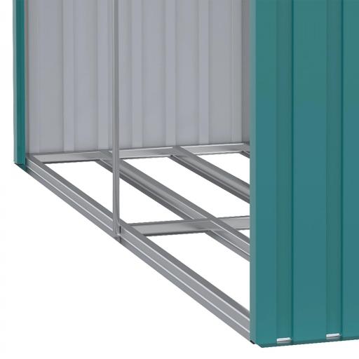 Casetilla para Leña de Acero Galvanizado Leñero Exterior Cobertizo de Almacenamiento de Troncos con Techo para Jardín Terraza 240x86x160 cm Verde [10]