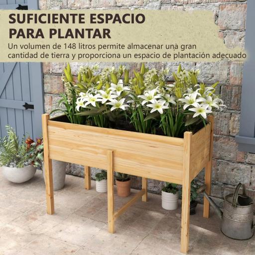 Huerto Urbano Elevado 115x55x80 cm Jardinera de Cultivo con Tela no Tejida para Cultivo Plantas Flores Verduras Natural [6]