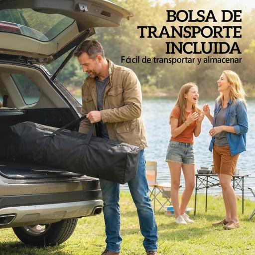 Carpa Plegable 4x4 m Pop-up con Doble Techo 4 Laterales de Malla Altura Ajustable Bolsa Transporte UPF30+ Caqui [3]