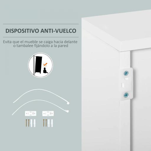 Aparador para Cocina con 2 Puertas 2 Cajones Marco de Blanco Brillante Estante Ajustable Apertura a Presión Armario de Almacenamiento para Dormitorio Salón 79x36x74 cm Gris [6]