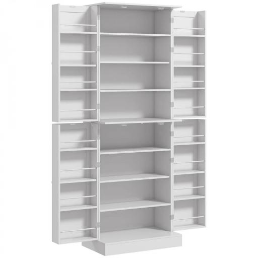 Armario Despensa de Cocina con 4 Puertas con Estantes Estantes Ajustables para Sala de Estar Comedor Blanco [10]