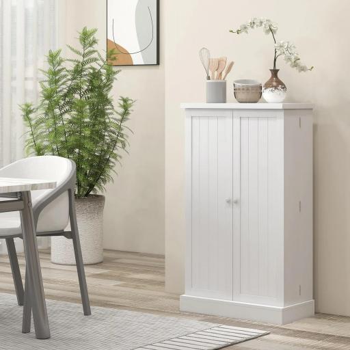 Armario Despensa Cocina con 2 Puertas 16 Estantes Alacena Moderna con Estantes Ajustables 60x30x104 cm Blanco [6]