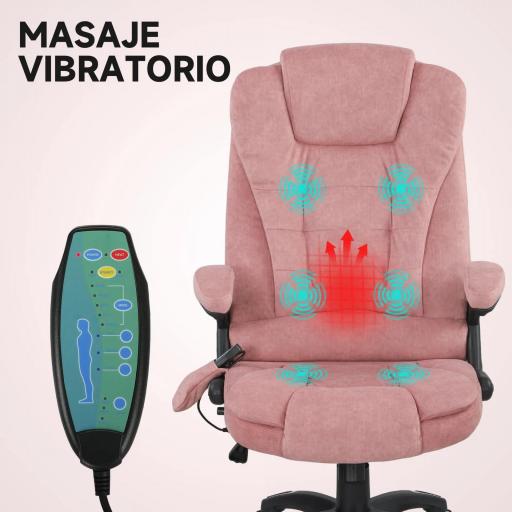 Silla Oficina con Masaje de 6 Puntos con Función Basculante con Calefacción Altura Ajustable [6]