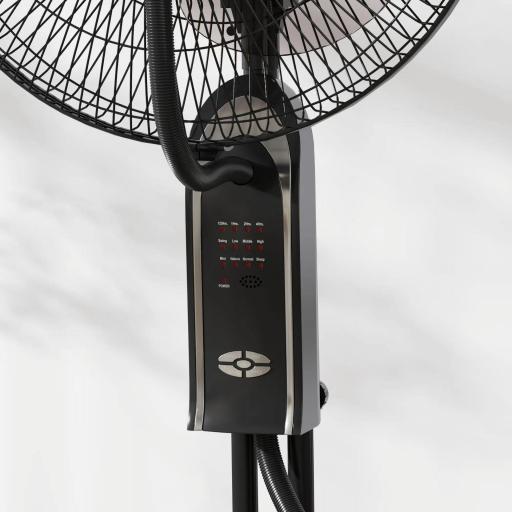 Ventilador de Pie con Nebulizador 3 Velocidades 3 Modos Oscilación de 70° Depósito de 3,2L y Mando 44,5x38,5x120cm Negro [7]