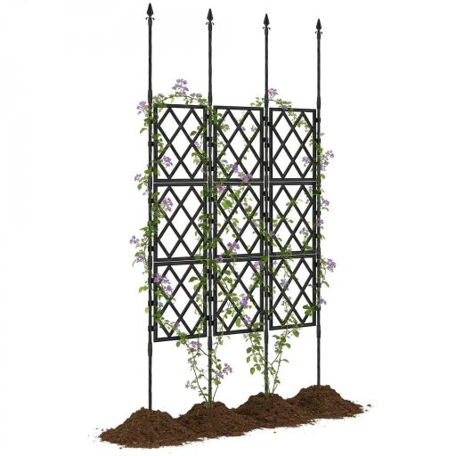 Enrejado de Jardín Plegable Soporte para Plantas Trepadoras con Montaje DIY y Marco de Acero 85x197 cm Negro [8]