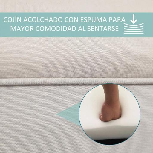 Banco Zapatero Banqueta con Brazos Tapizada tipo Banco de Madera para Dormitorio Salón Recibidor 102x36x51cm Carga 130kg [4]